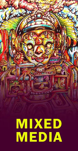 Glitched Mixed media art by Hans Kristo , marker on paper - Digital glitched with photoshop