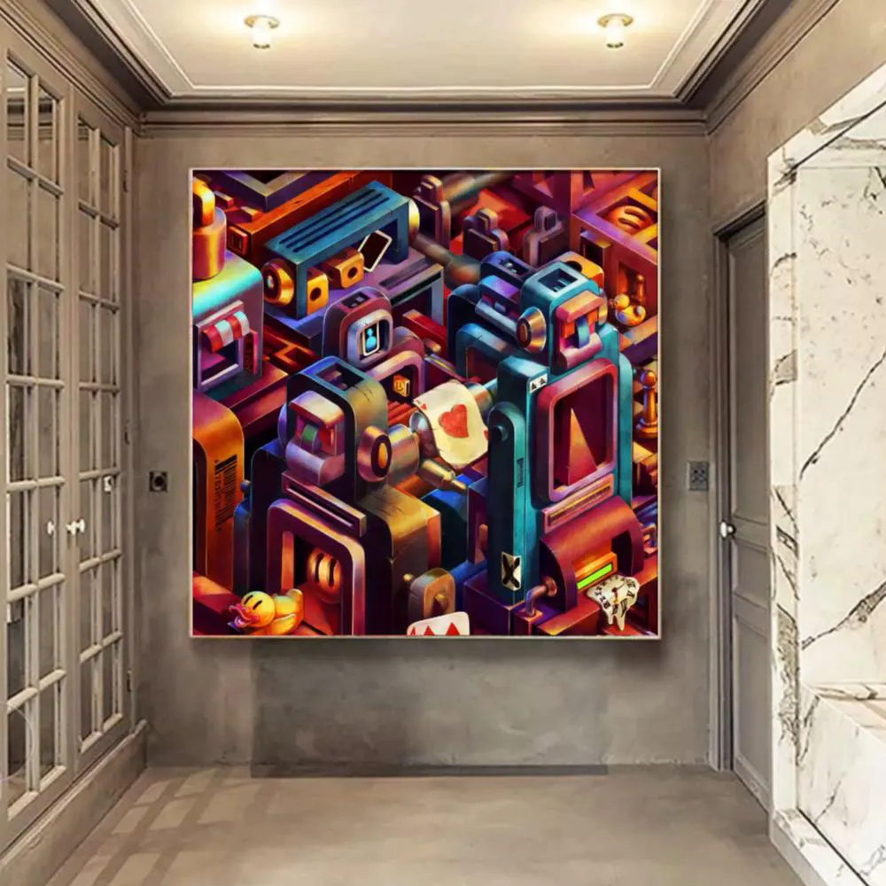 Digital Pop Surrealism Gallery by Hans Kristo , minimalism interior Gallery, Marble room
