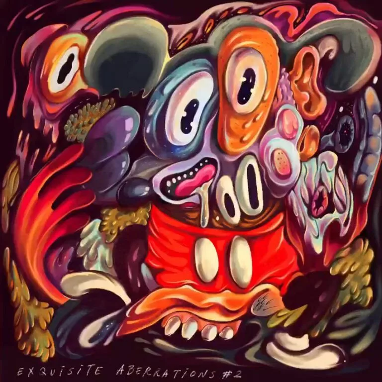 Hans Kristo | Pop Surrealism Artist | Indonesia Pop Surrealism | Lowbrow artist 6 Exquisite Aberrations #2 — a visual experiment on how strangeness can feel warm, like a world gone wrong yet still inviting.