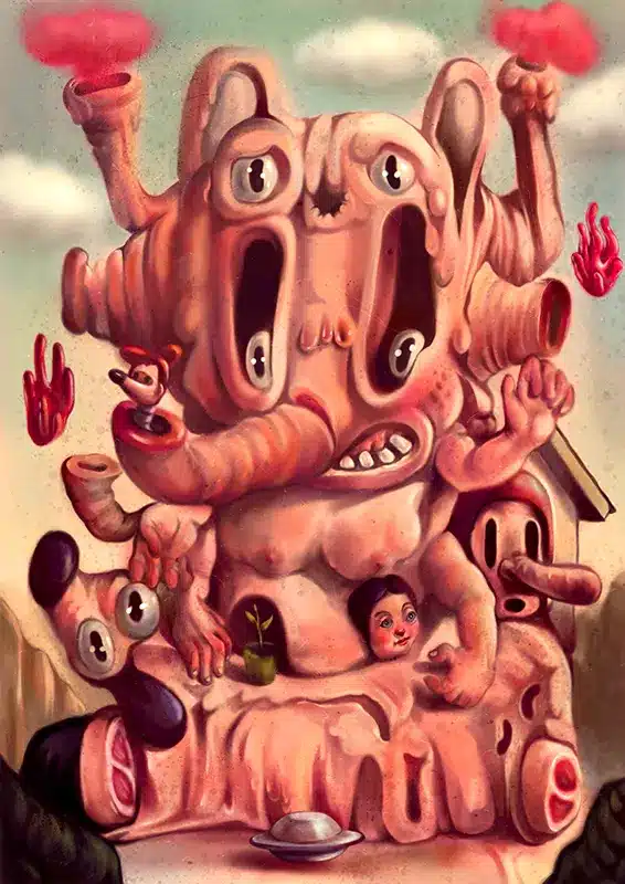 Fallen Eden – A Pop Surrealism Artwork by Hans Kristo