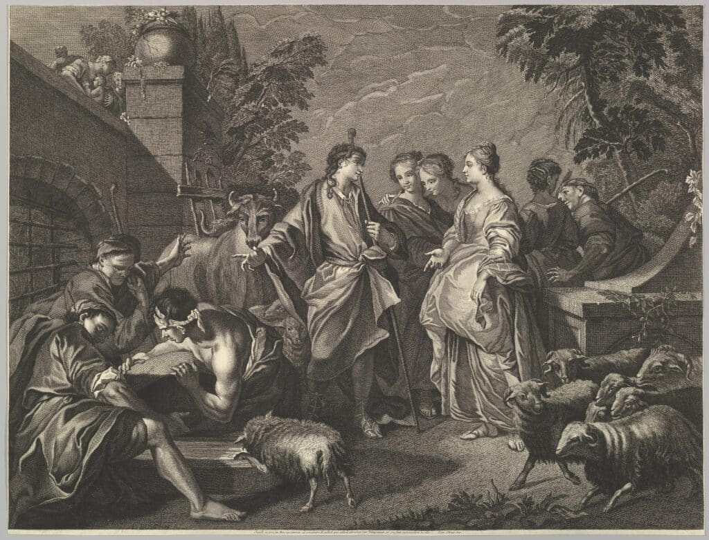 Classical Greek art influence in European engraving depicting philosophy of art and human proportions, from The Met Open Access.